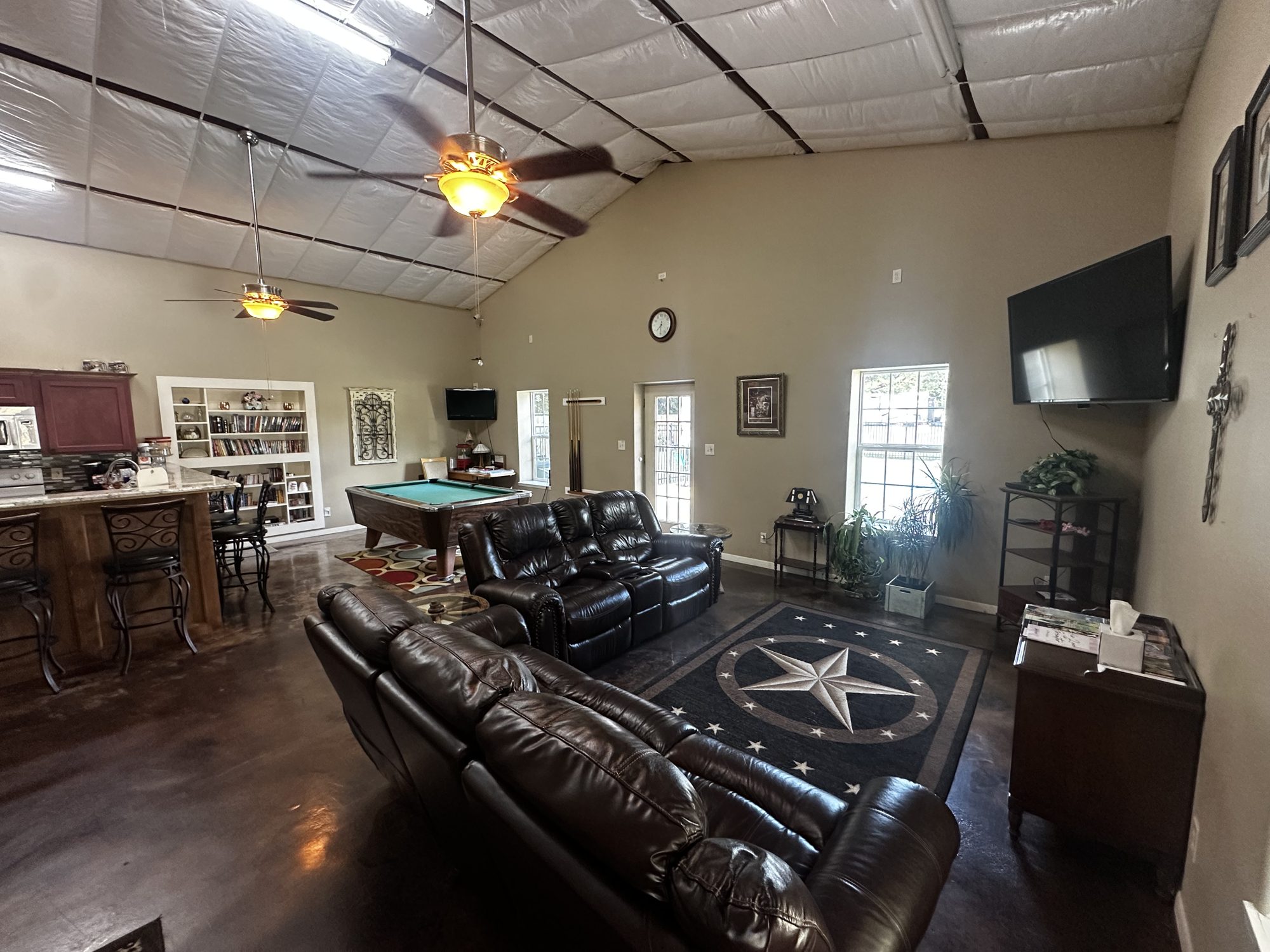 Clubhouse seating area with TV